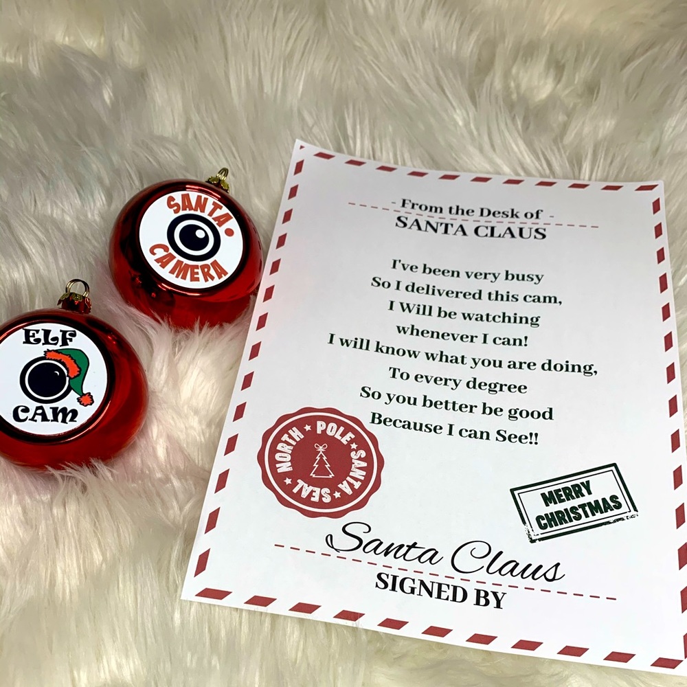 Santa cam letter and ornament